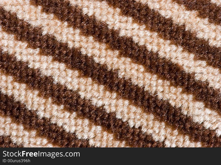 Brown striped fabric pattern close-up