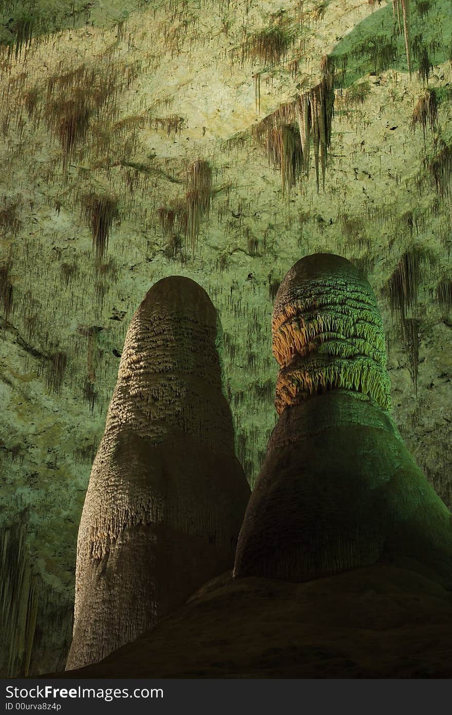 Twin Domes in the Hall of Giants along the Big Room Tour - Carlsbad Caverns National Park