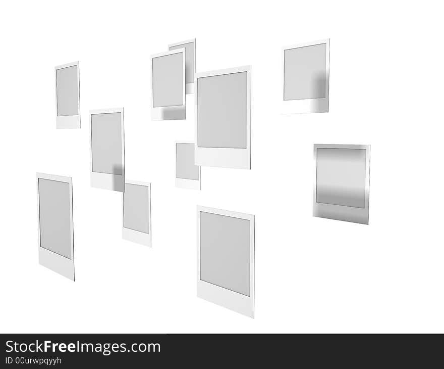 Blank instant photos isolated on a white. Blank instant photos isolated on a white