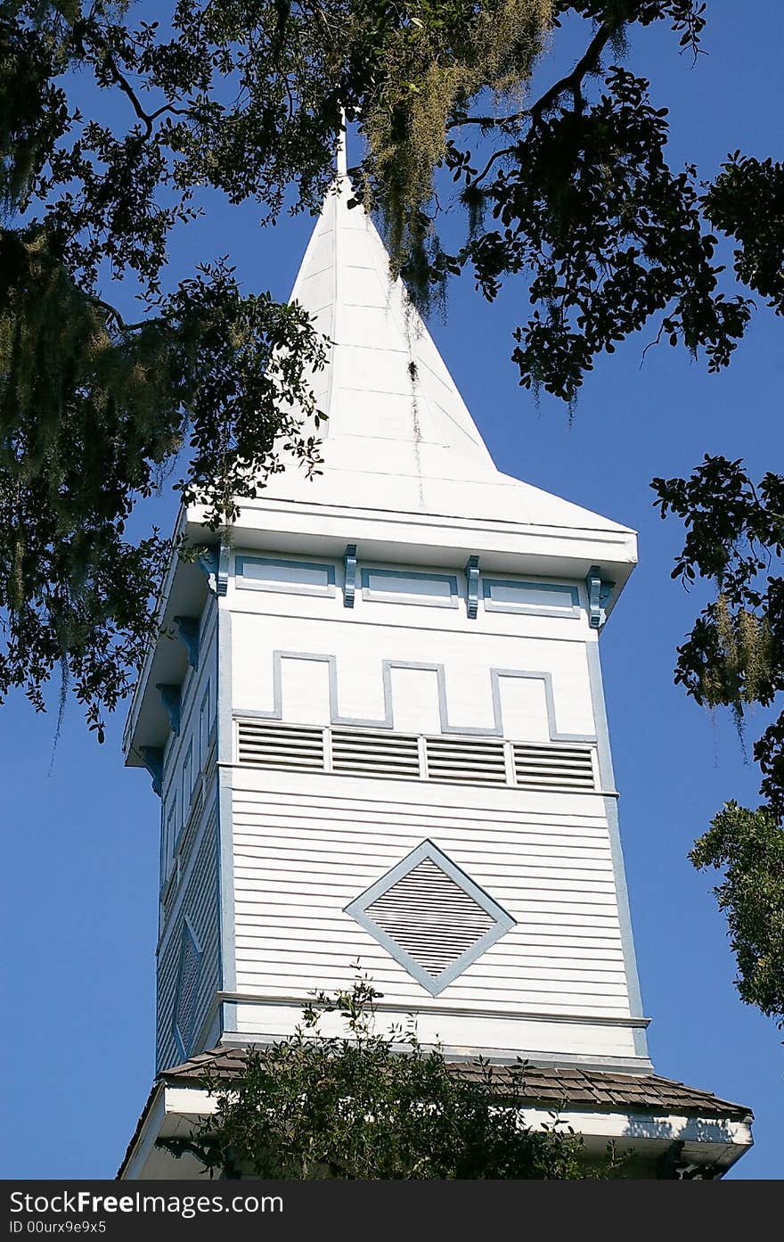 Steeple on 100-year-old church in Bradenton, FL. Steeple on 100-year-old church in Bradenton, FL