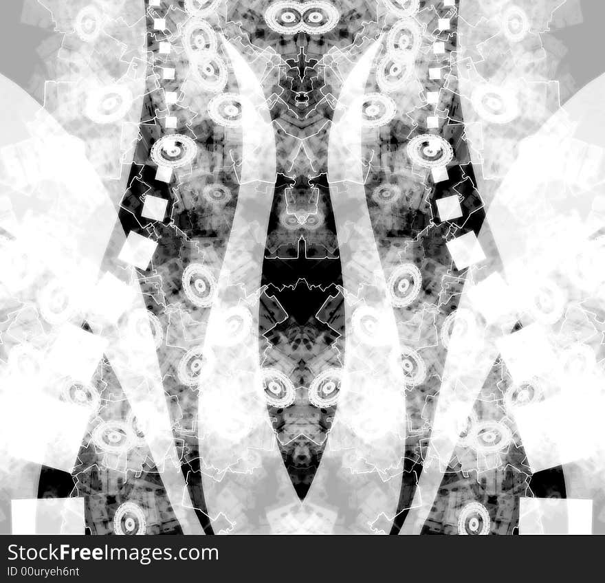 Black & white abstract background, with textured surface; symmetric design. Black & white abstract background, with textured surface; symmetric design.