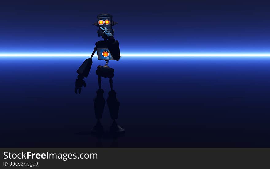 Cgi render of cartoon robot