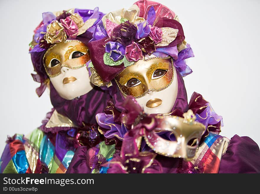 Purple Venetian costume with roses