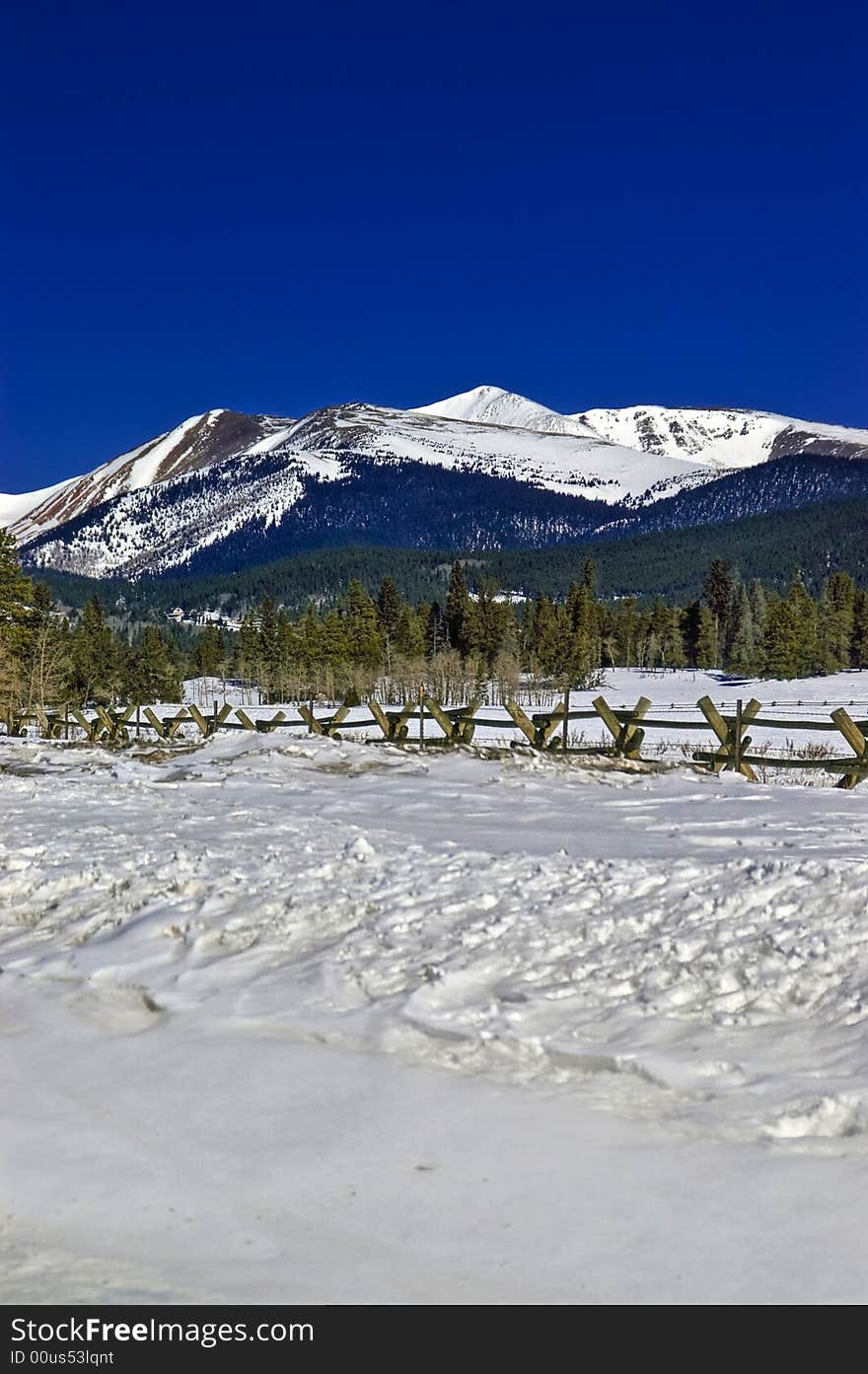 Kenosha Pass in Colorado during Winter with snow