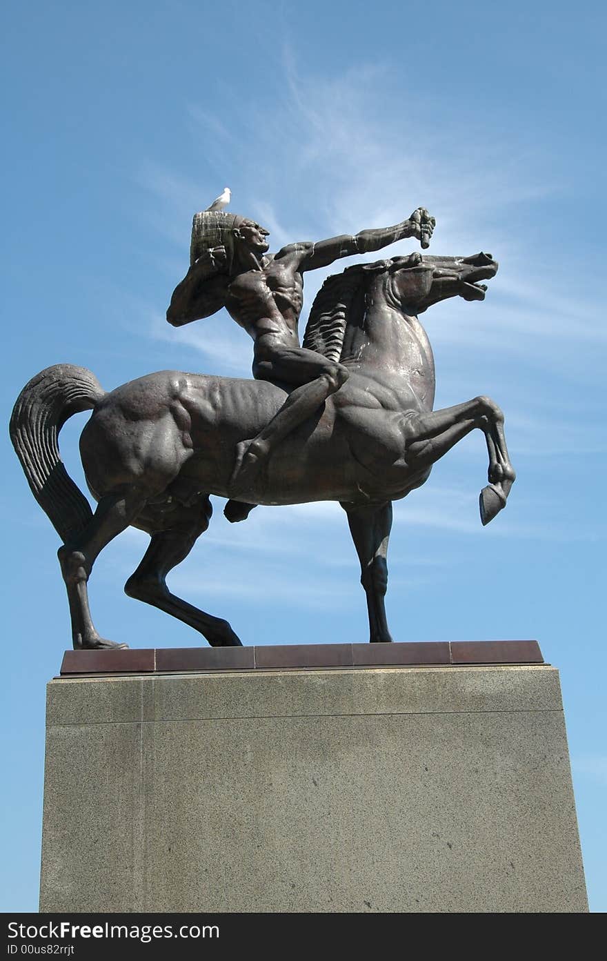 The warrior riding a horse preparing to attack. A great symbolization of the fighting spirit. The warrior riding a horse preparing to attack. A great symbolization of the fighting spirit.