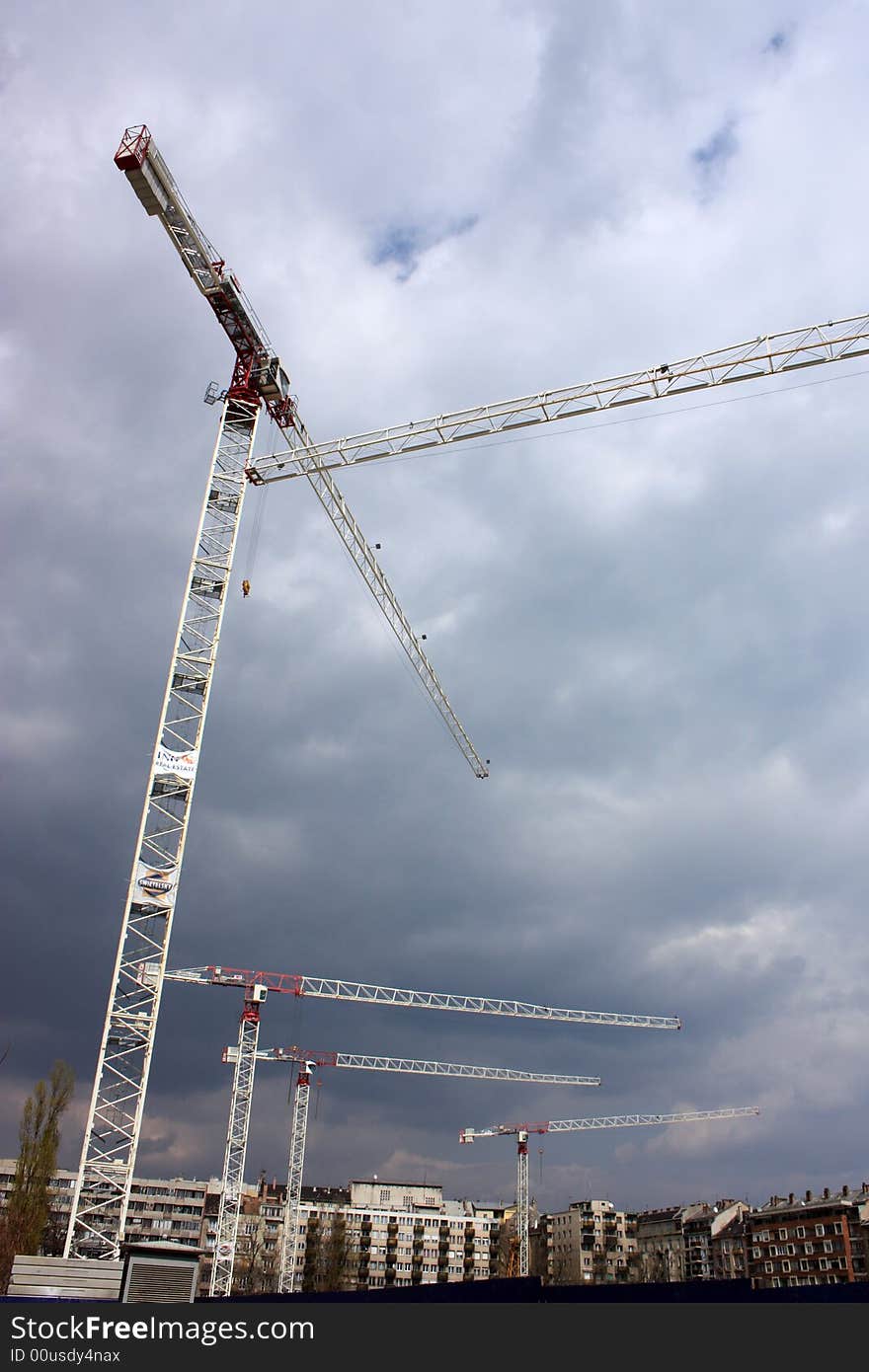 Crane and clouds