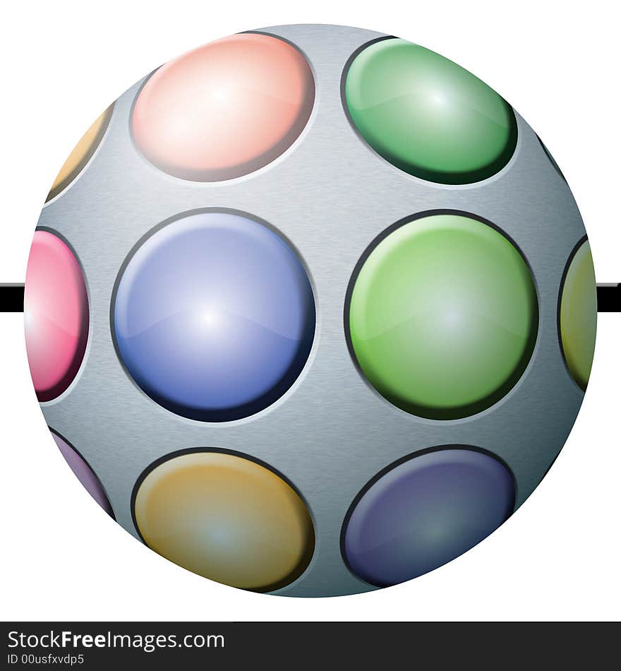 Illustration of a metal disco ball