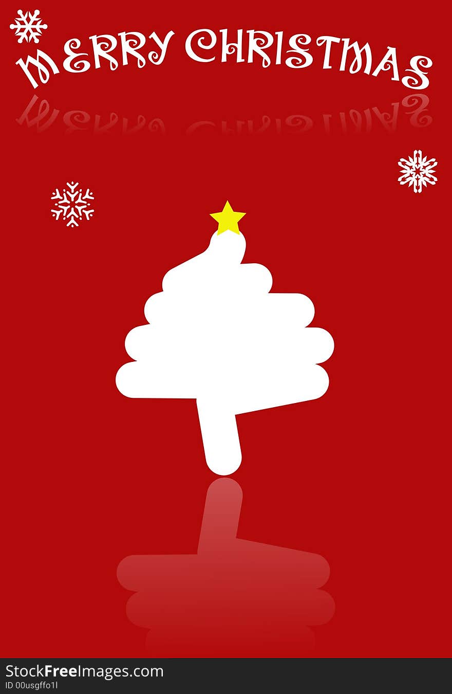 A nice christams white illustration on a red background. A nice christams white illustration on a red background