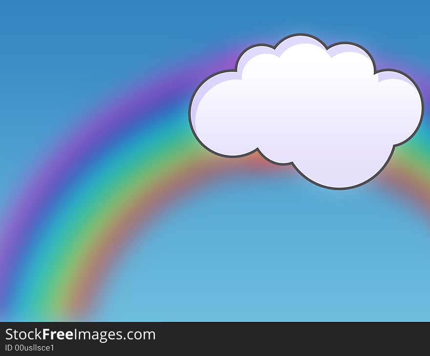 Cartoon Cloud & Rainbow