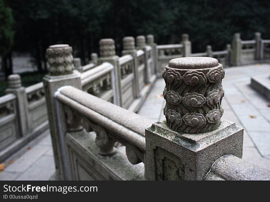 Carved pillar in the Palace Museum in Beijing ,China