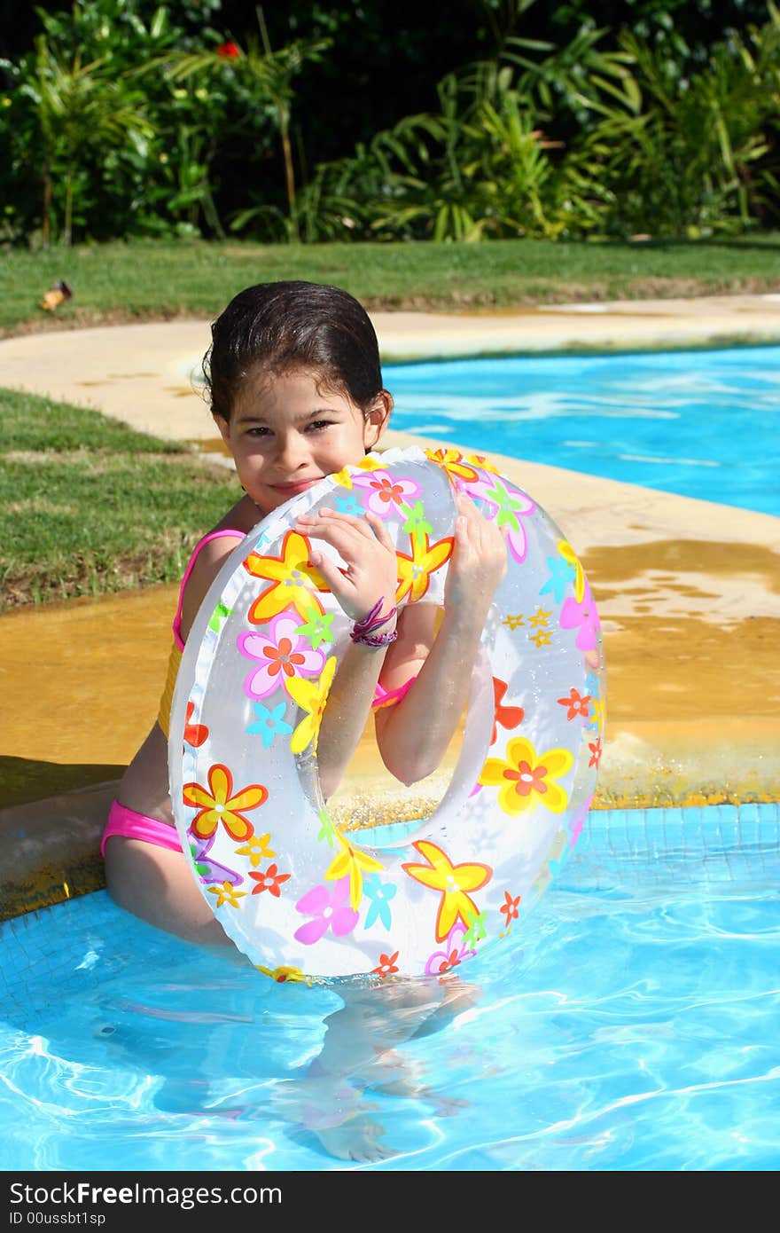 Swimming girl