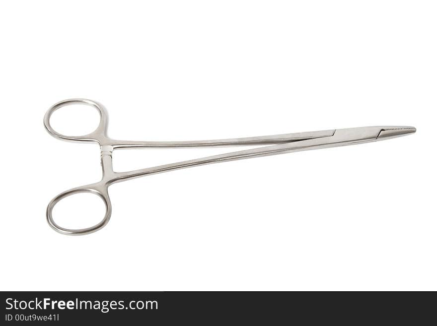 Medical scissors on white background. Isolated