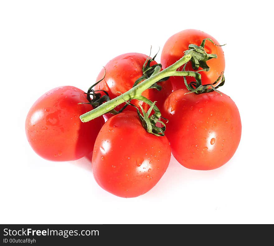 Fresh red tomatoes isolated on white background. Fresh red tomatoes isolated on white background