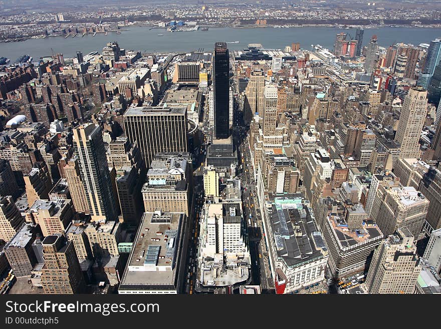 Panoramic view of the New York City skyline. Panoramic view of the New York City skyline