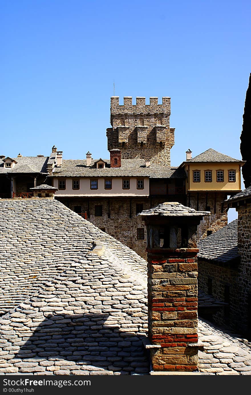 A photo of Monastery Stavronikita, Mount Athos, Greece