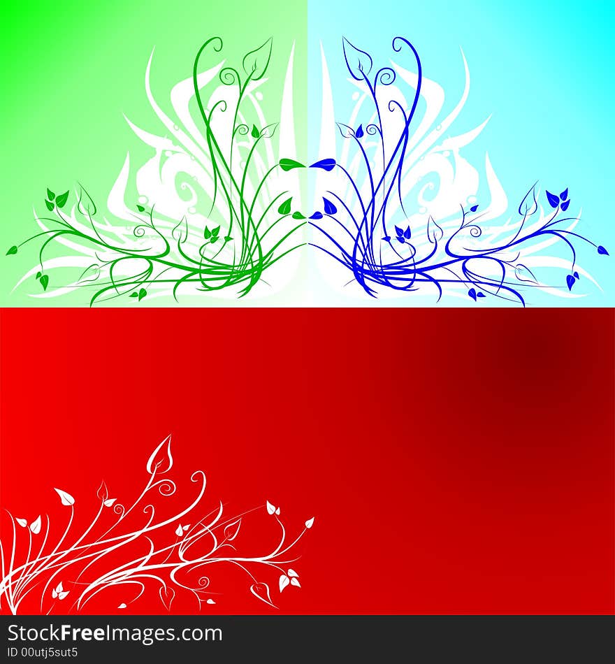 Three floral background design in different colour. Three floral background design in different colour