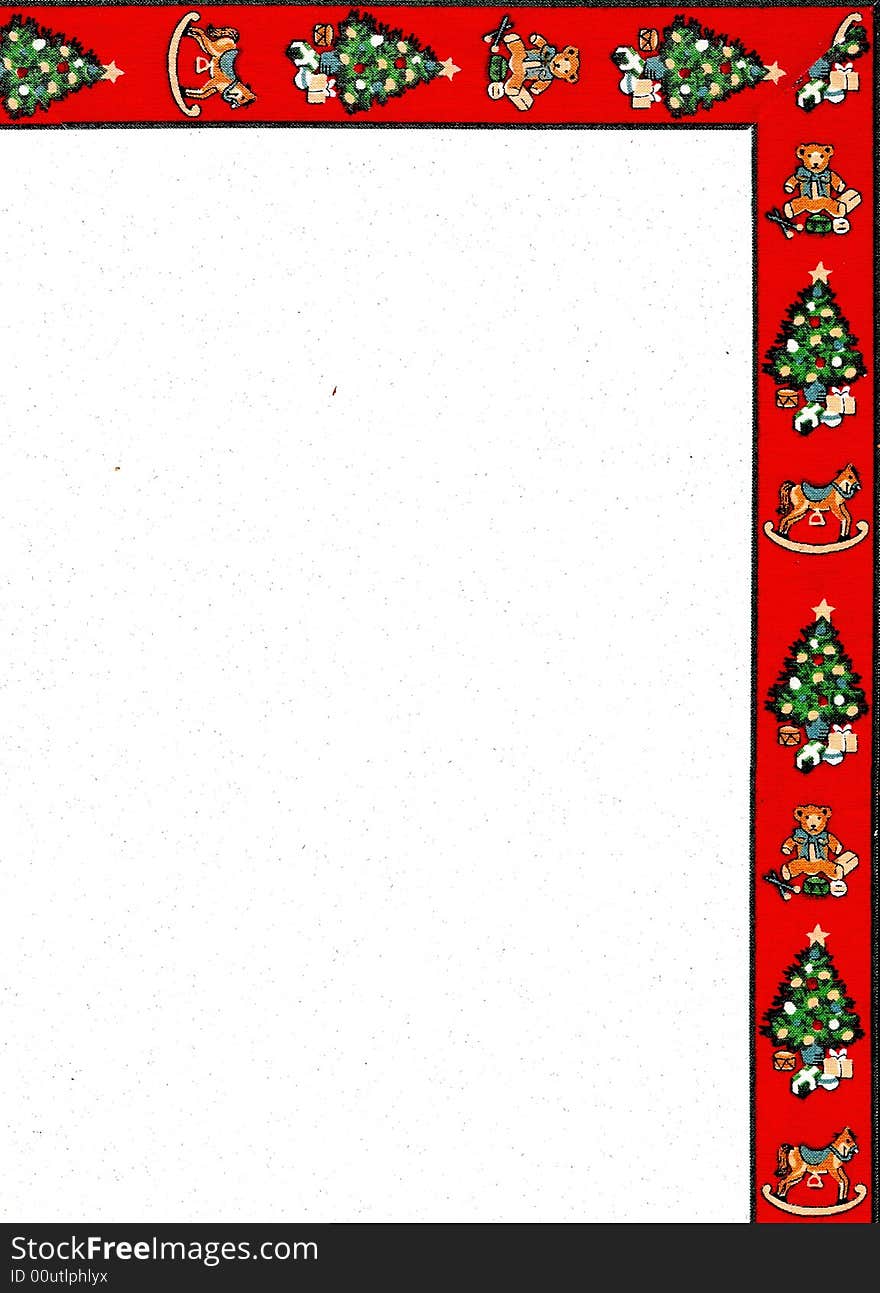 Program or menu with frieze of Christmas. Program or menu with frieze of Christmas