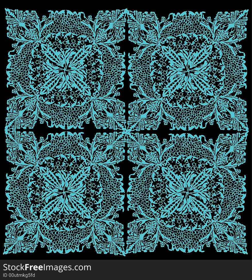 Blue Symmetric Decoration