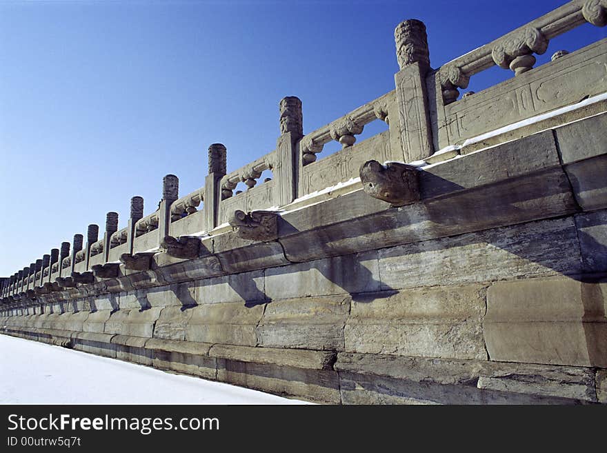 Stone railing