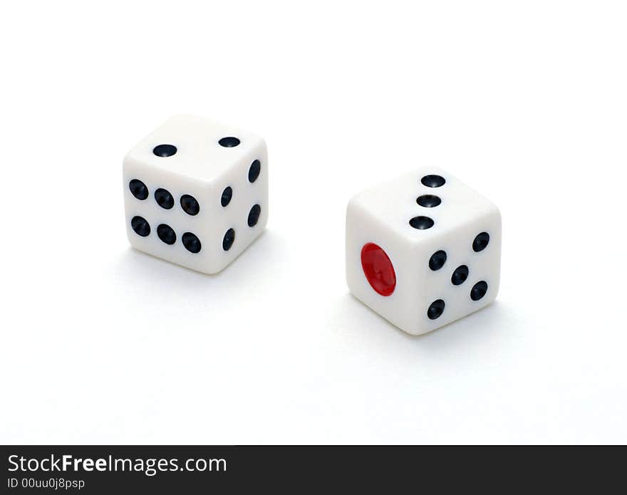 Two dices with white background