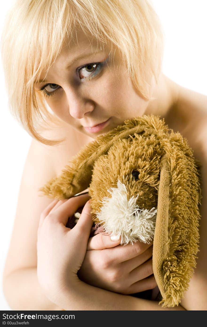 Girl With Rabbit-toy