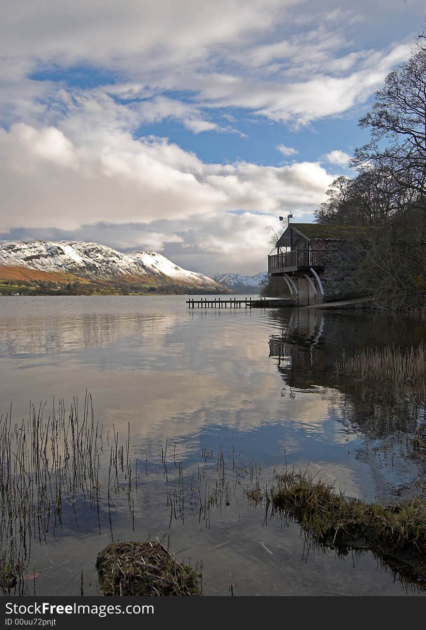 Feflections of clouds and mountains in a Cumbrian lake. Feflections of clouds and mountains in a Cumbrian lake