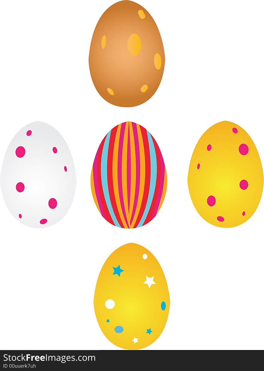 Four diffrent coloured easter eggs