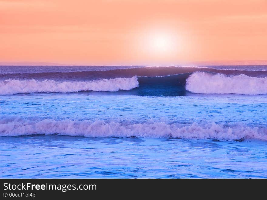 Sweeping waves during a storm of the west coast of ireland. Sweeping waves during a storm of the west coast of ireland