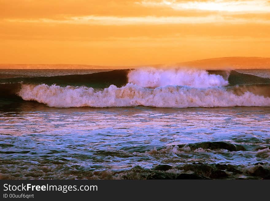 Sweeping waves during a storm of the west coast of ireland. Sweeping waves during a storm of the west coast of ireland