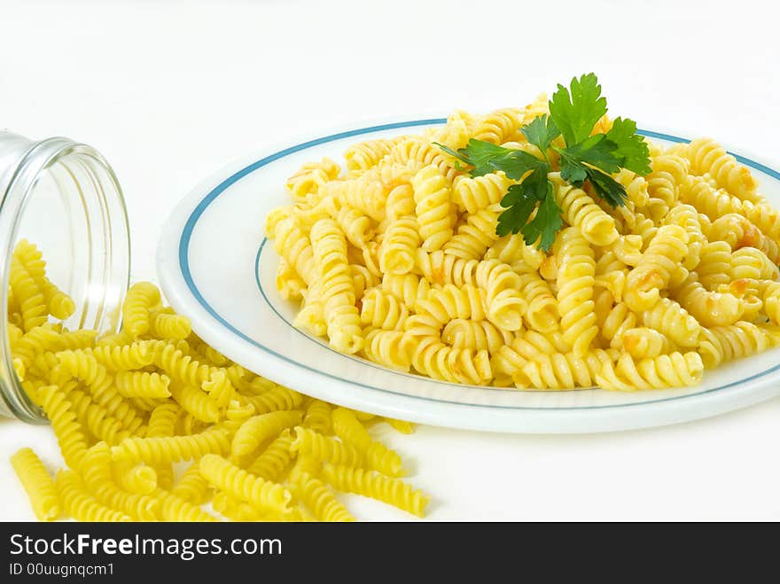 Close up view of pasta with tomato sauce.(. Close up view of pasta with tomato sauce.(