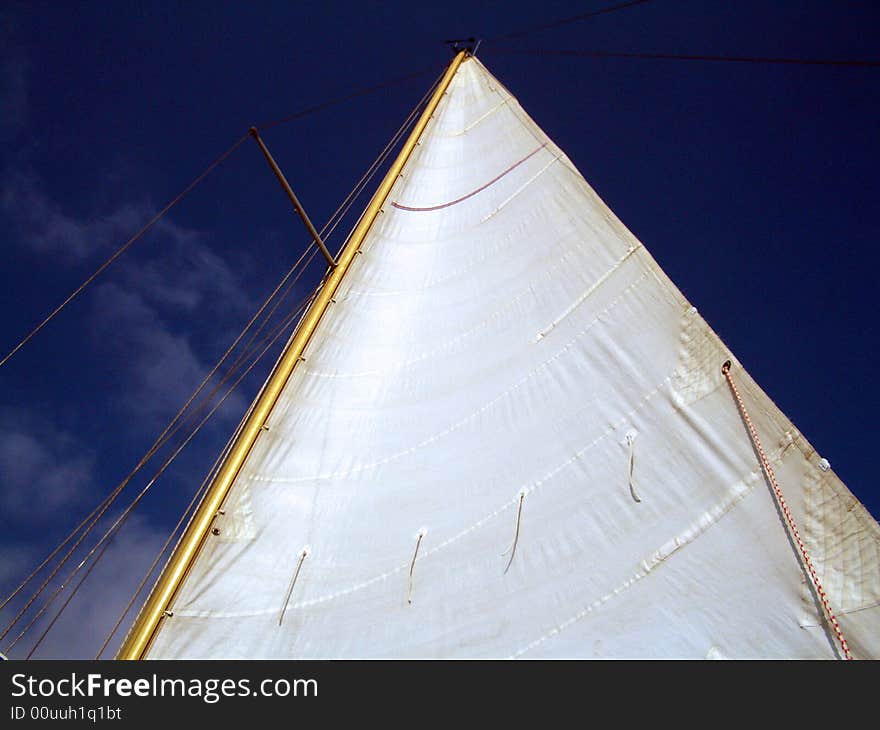 Sailing in the mediterranean sea under a blue sky. Sailing in the mediterranean sea under a blue sky