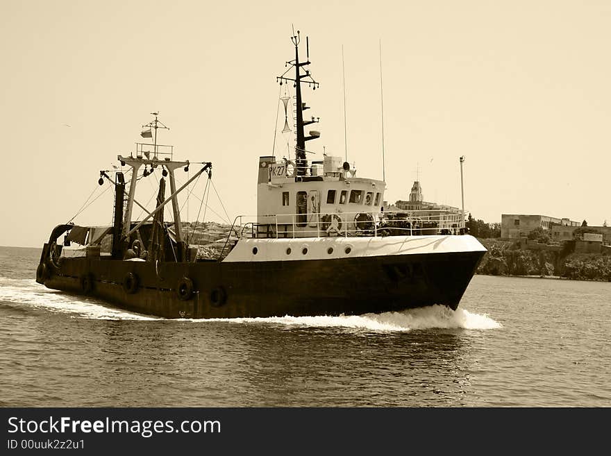 Fishing boat.Fishing Boat in Marina.Bulgaria-Sozopol.