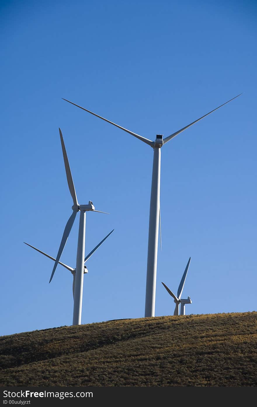 Wind turbines in the desert. Wind turbines in the desert.