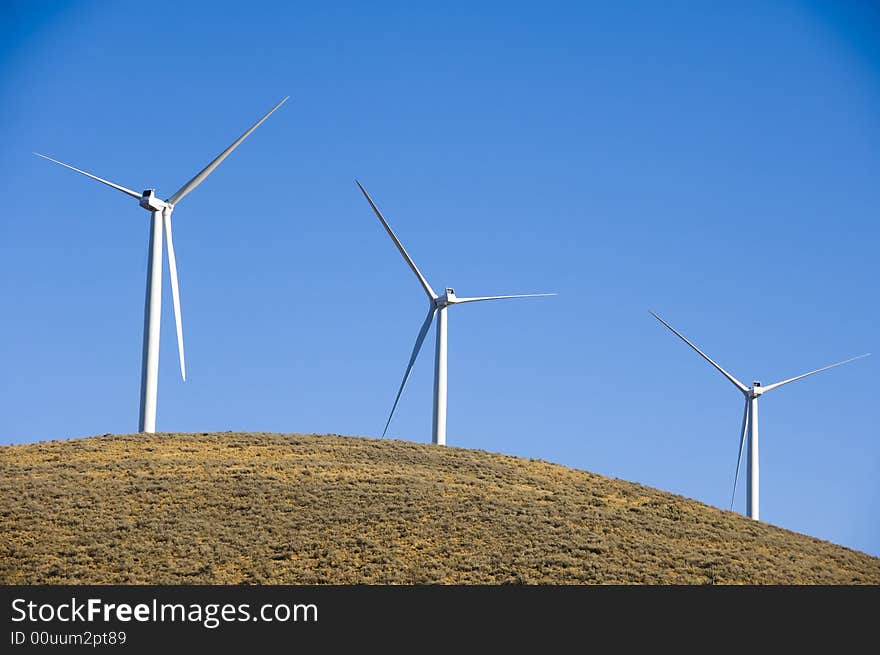 Wind turbines in the desert. Wind turbines in the desert.