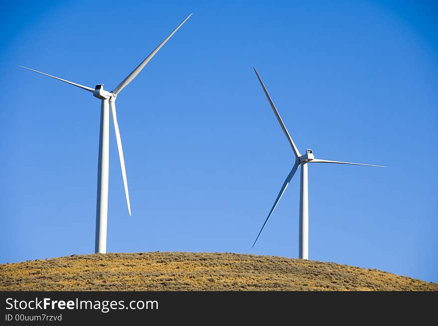 Wind turbines in the desert. Wind turbines in the desert.