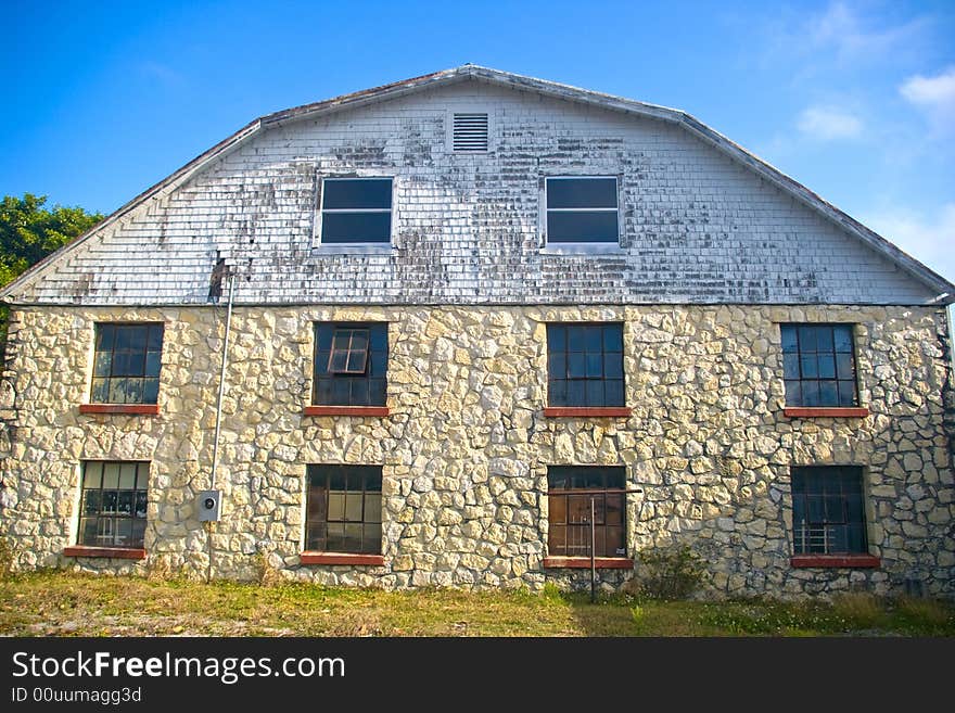 Old Stone Barn with weather siding on top