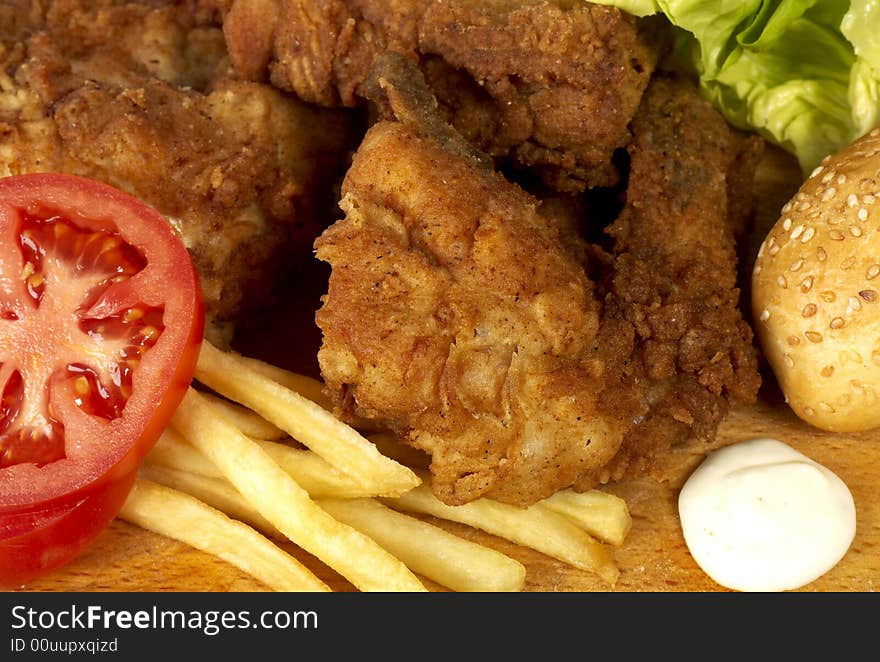 Delicious chicken wings and dressing. Delicious chicken wings and dressing