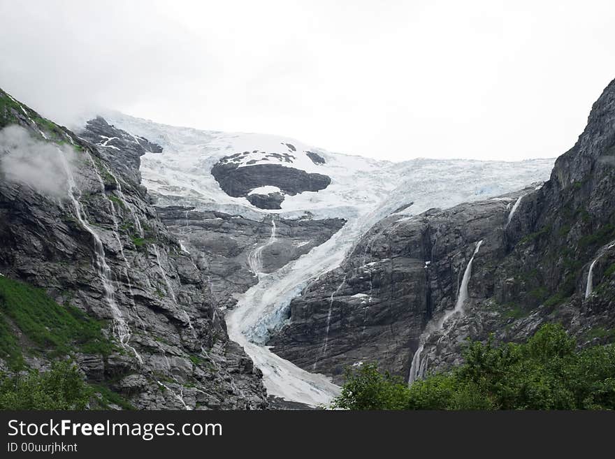 Glacier in the mountain of Norway