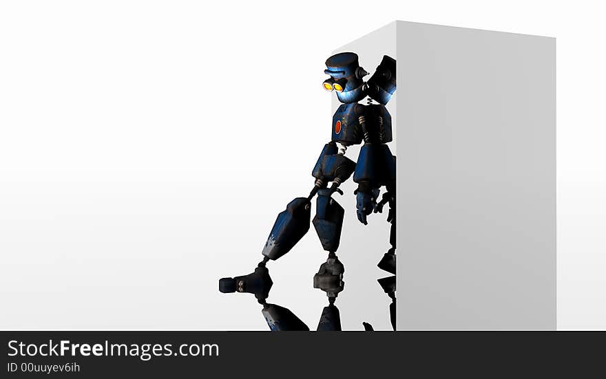 Cgi render of cartoon robot