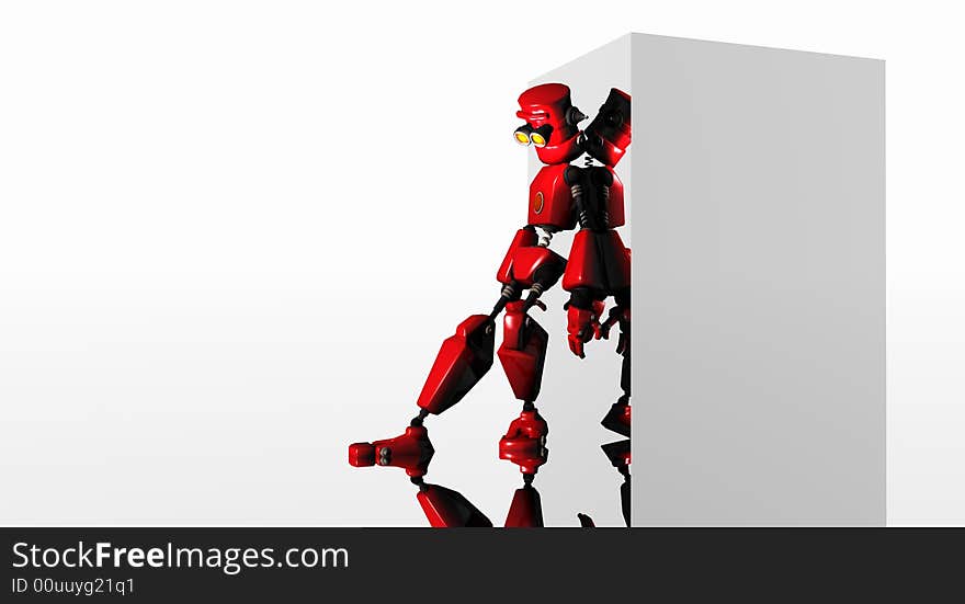 Cgi render of cartoon robot