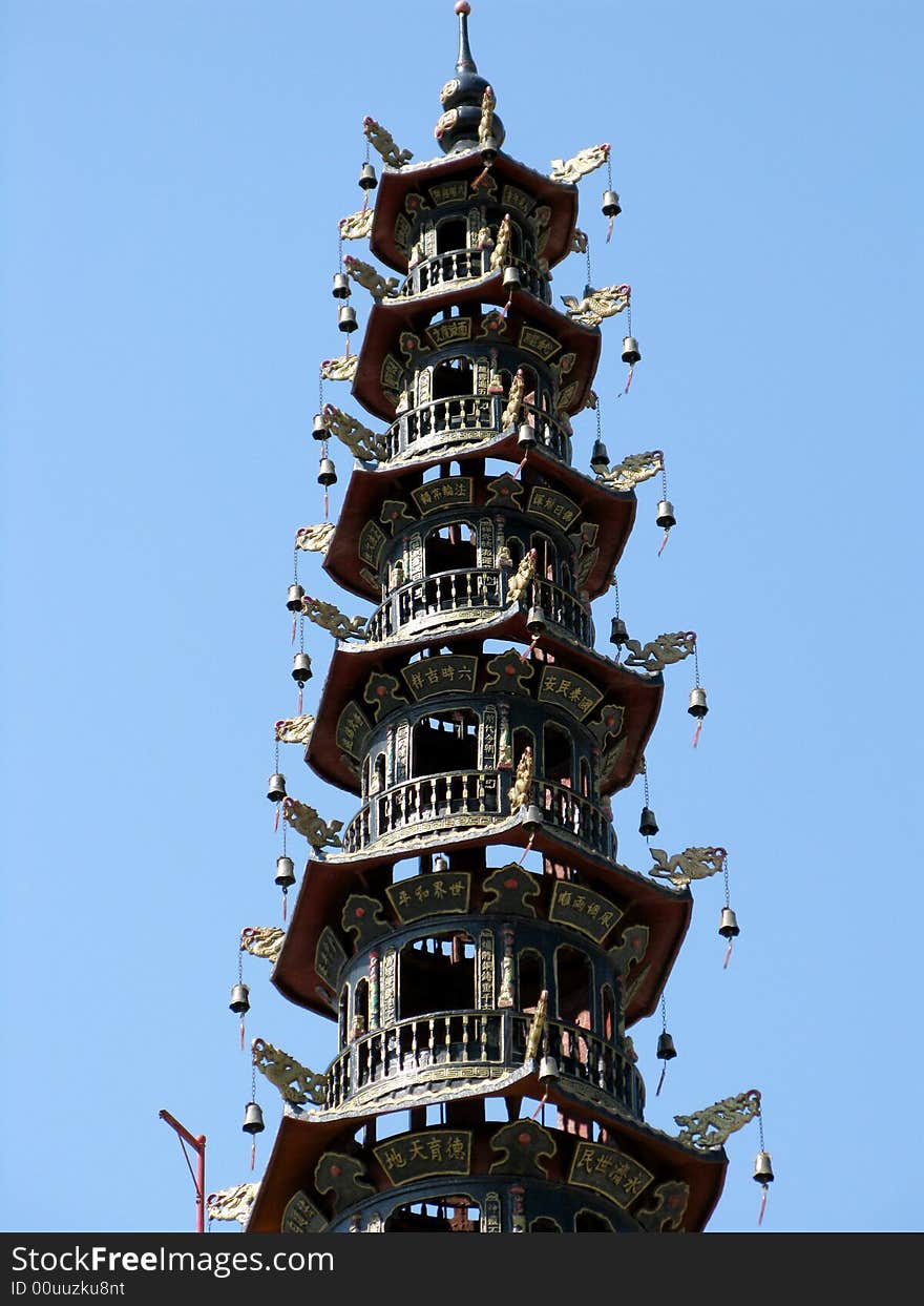 Temple, bronze statuettes of the tower. Temple, bronze statuettes of the tower