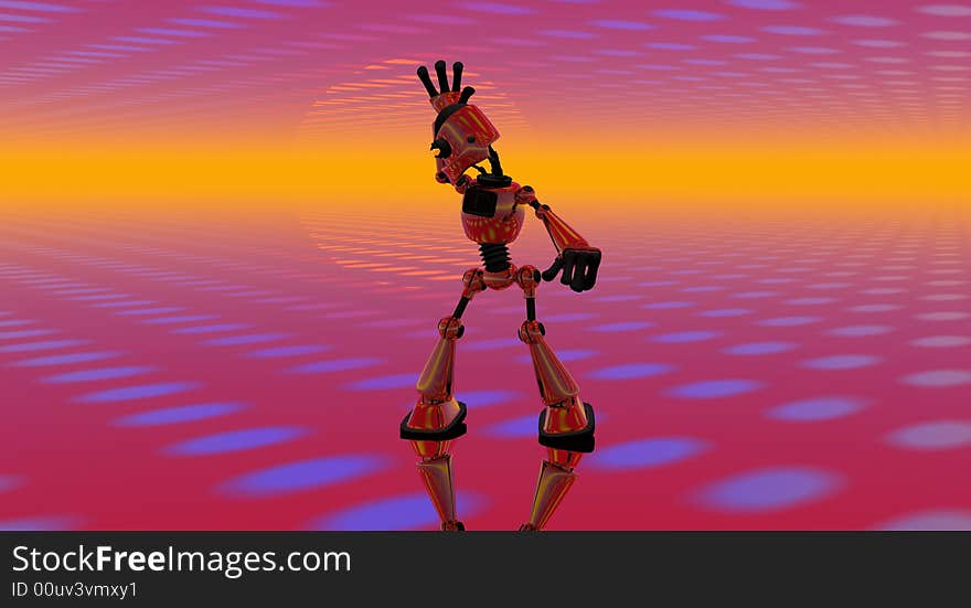 Cgi render of cartoon robot. Cgi render of cartoon robot