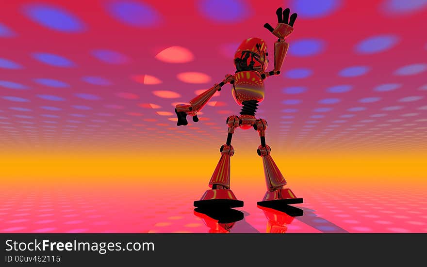 Cgi render of cartoon robot