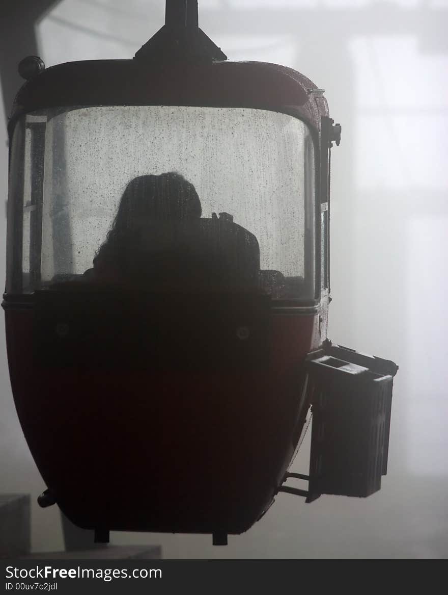 A romantic time for a couple inside Gondola. A romantic time for a couple inside Gondola