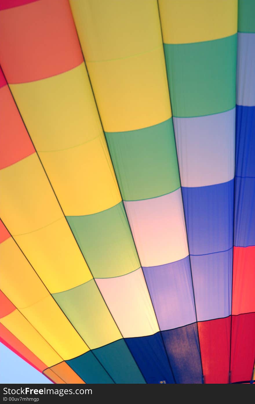 A close shot of a hot air balloon. A close shot of a hot air balloon