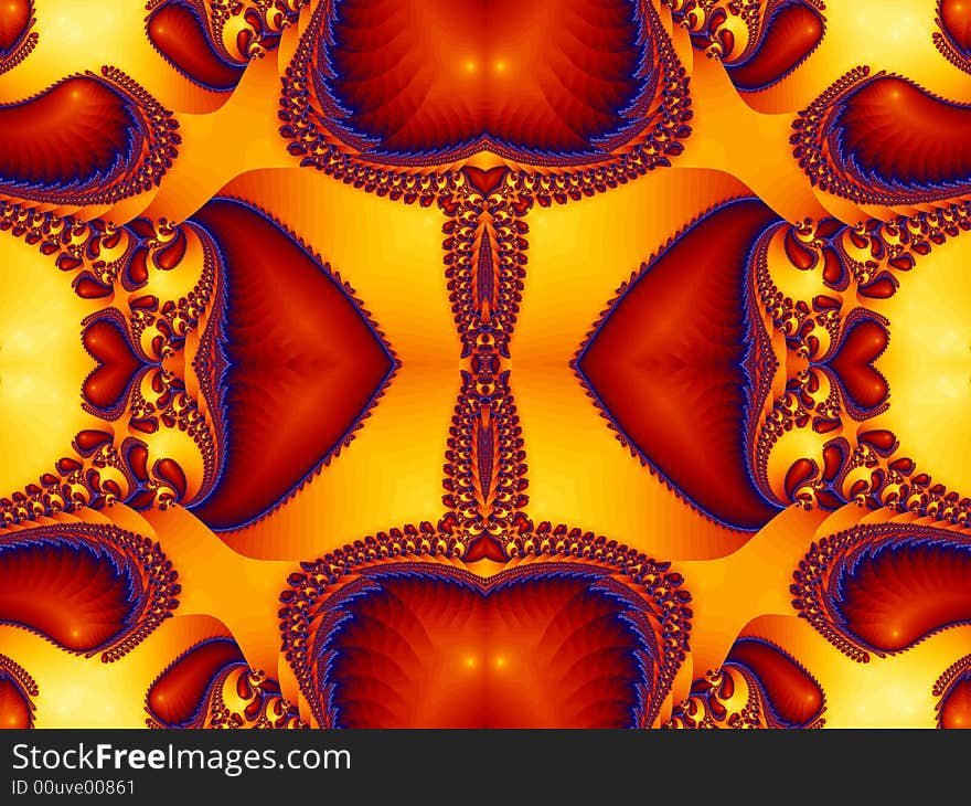 Fractal with red and yellow colors. Fractal with red and yellow colors