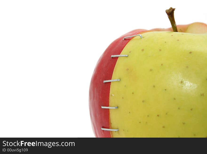 Stapled apple