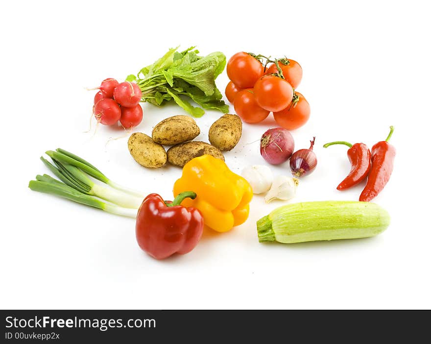 Fresh vegetables, healthy diet, isolated