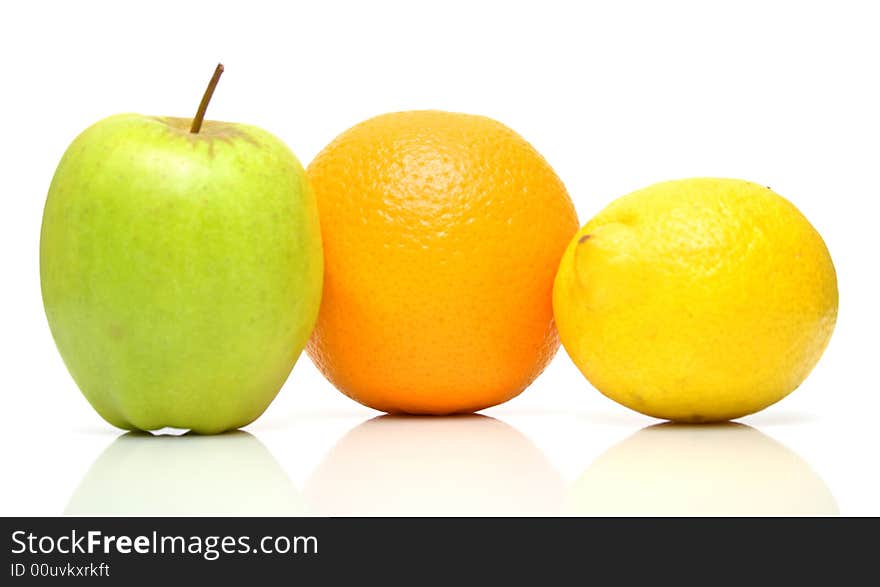 Ripe fruit with a beautiful shadow on the white. Macro. Shallow DOF.