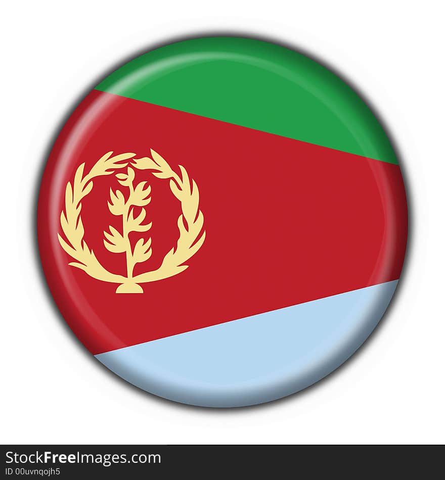 Eritrea button flag 3d made. Eritrea button flag 3d made